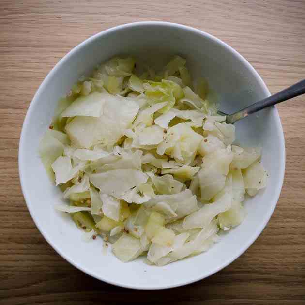 Mustard Cabbage Apples Side Dish
