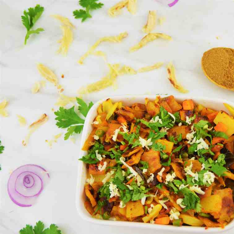 Vegetable Kothu Parotta