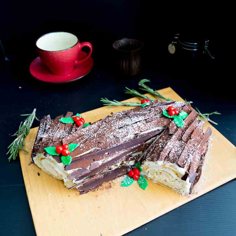 Christmas Eggnog Yule Log - Buche De Noel