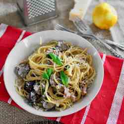 Mushroom and Bacon Pasta