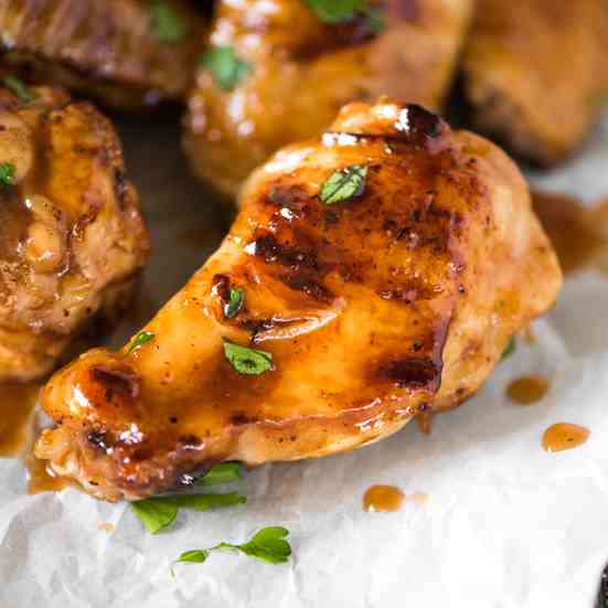 Sticky BBQ Orange Chicken Wings