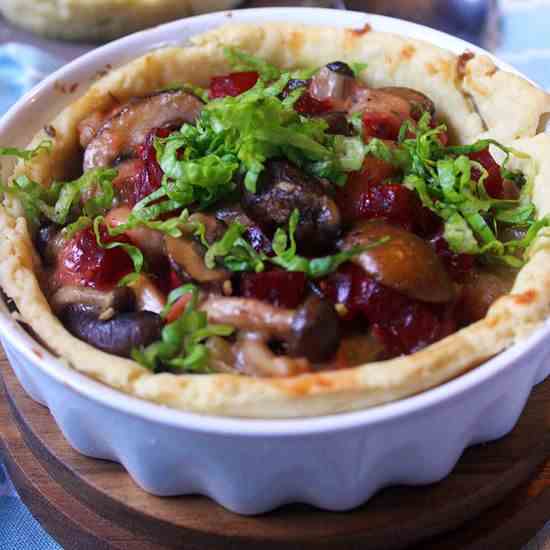 Vegan Wild Mushroom and Beetroot Pie