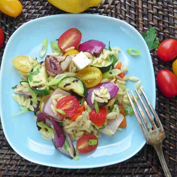 grilled greek orzo salad