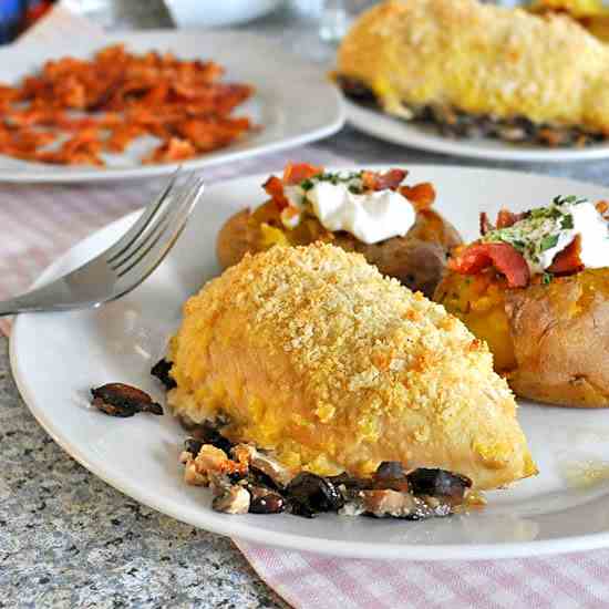 Baked Parmesan Chicken with Mushrooms