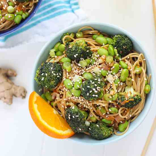 Broccoli and Orange Miso Pasta