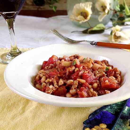 Sausage, Cannellini, and Tomato Ragout