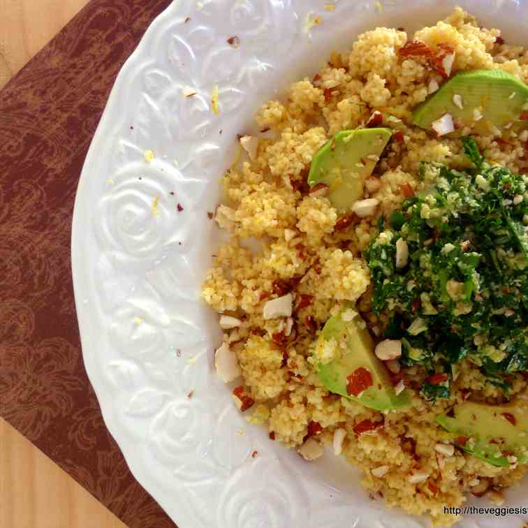 Herbed avocado millet