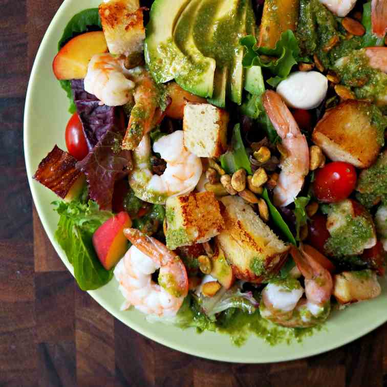 Summer Peach and Shrimp Salad