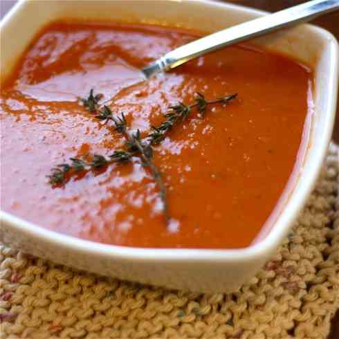 Roasted Eggplant and Red Pepper Soup