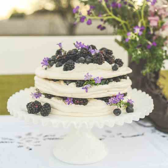 Blueberry Blackberry Pavlova