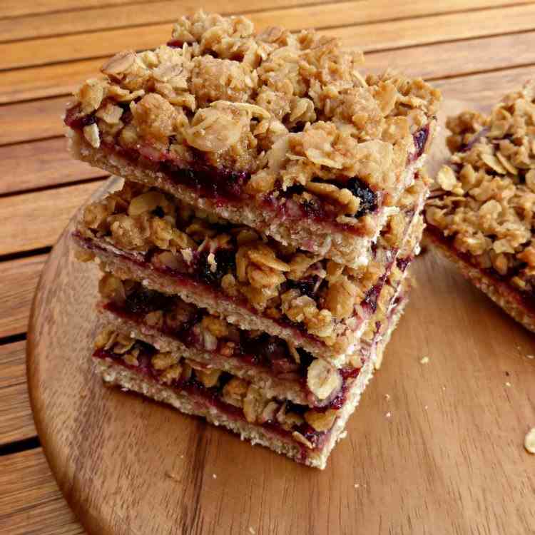 Healthier Oat and Jam Slice