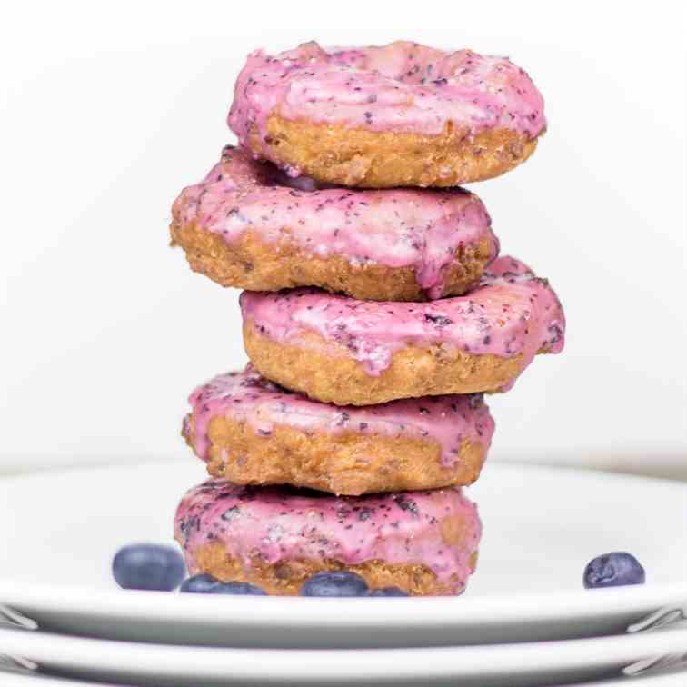 Blueberry Glazed Peppered Corn Doughnuts