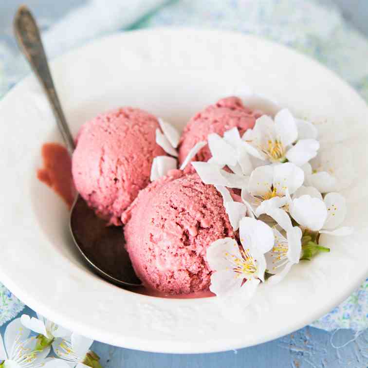 Healthy strawberry ice-cream