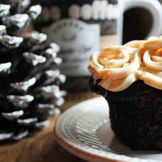 Surprise Cupcakes with Peanut Butter Frost