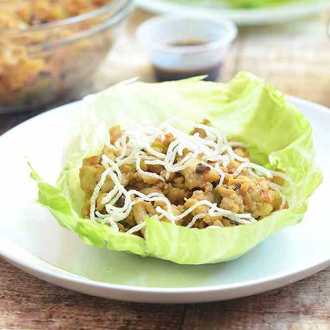 Minced Chicken in Lettuce Wraps 