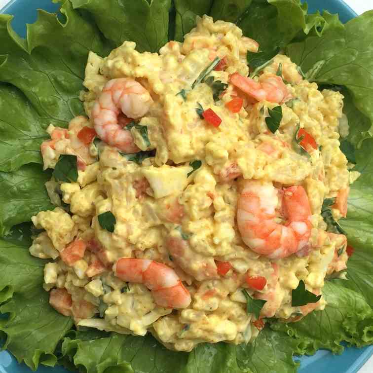 Cold Curried Rice and Shrimp Salad