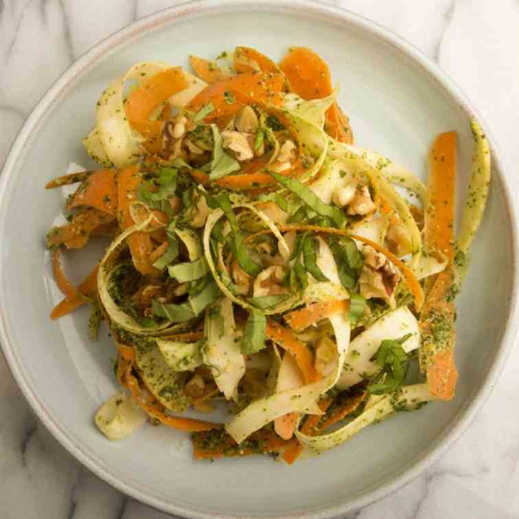 Shredded Parsnip - Carrot Pesto Slaw