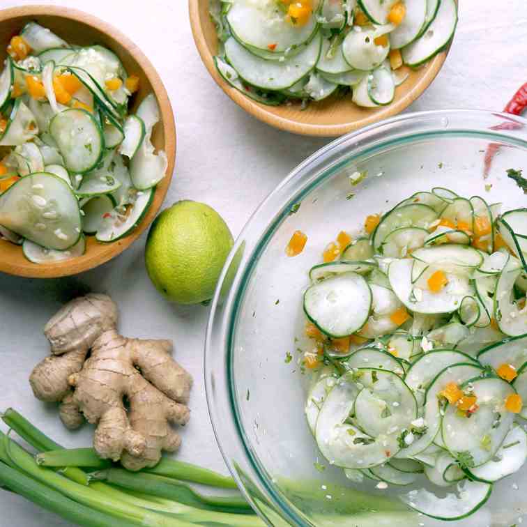 Cucumber Salad with Spicy Thai Dressing