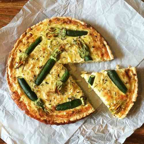 Zucchini Flower Quiche