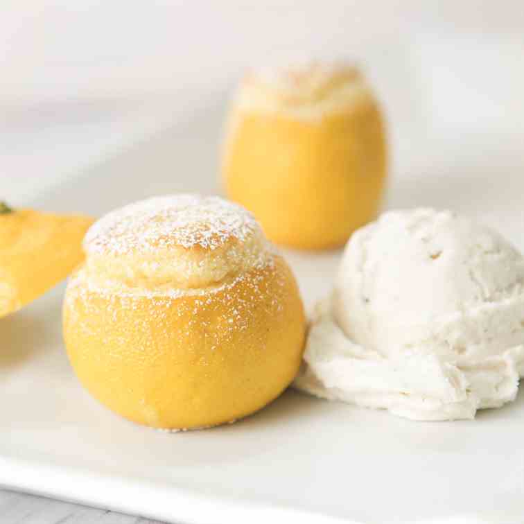 Lemon Souffle with Homemade Ice Cream