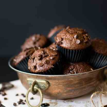 Chocolate banana mini muffins