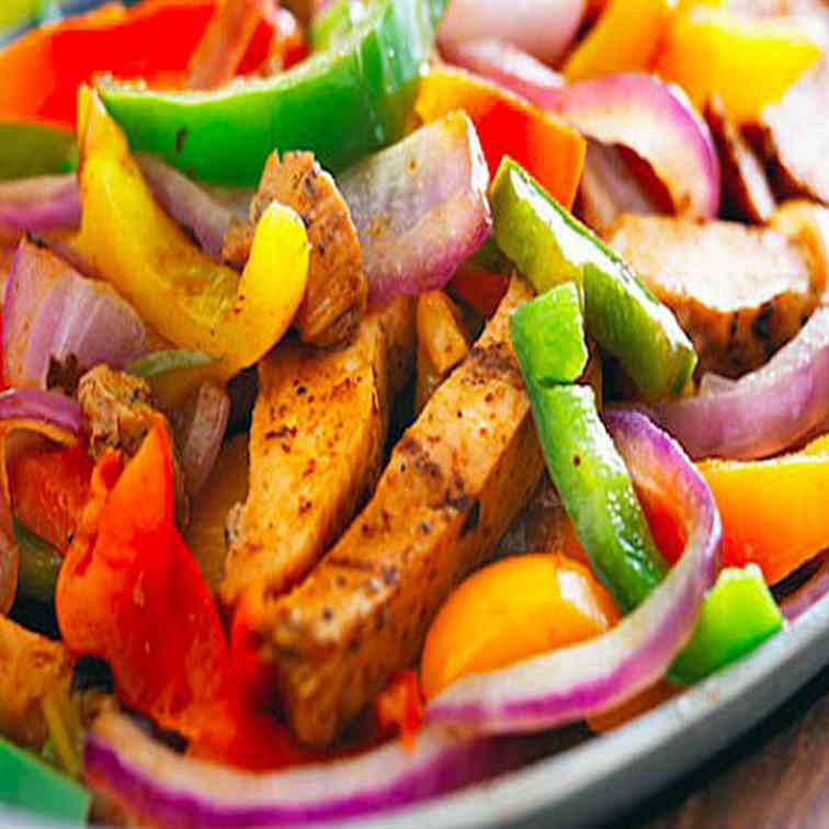 Chicken with Bell Peppers and Mushrooms