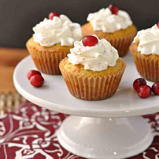 Vanilla Cupcakes with Cranberry Filling an