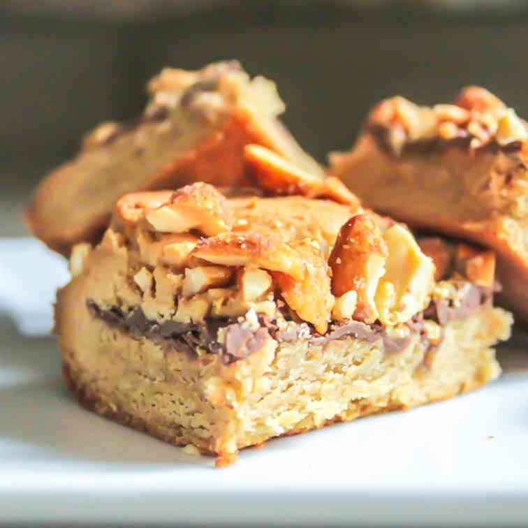 Chewy Peanut Butter and Nutella Cookie Bar