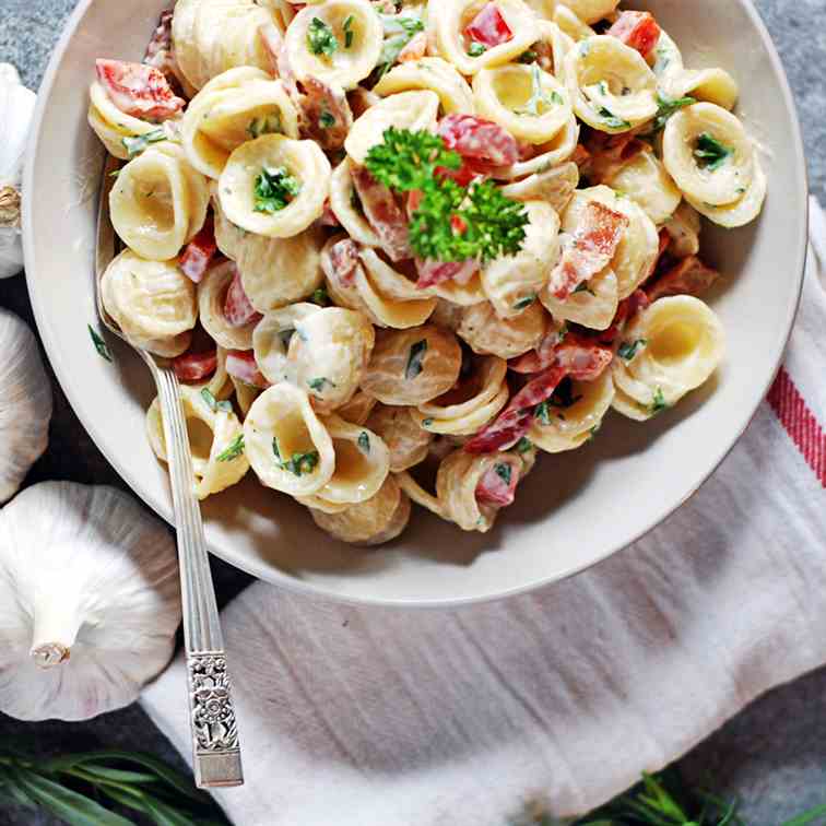 Tarragon and Roasted Garlic Pasta Salad