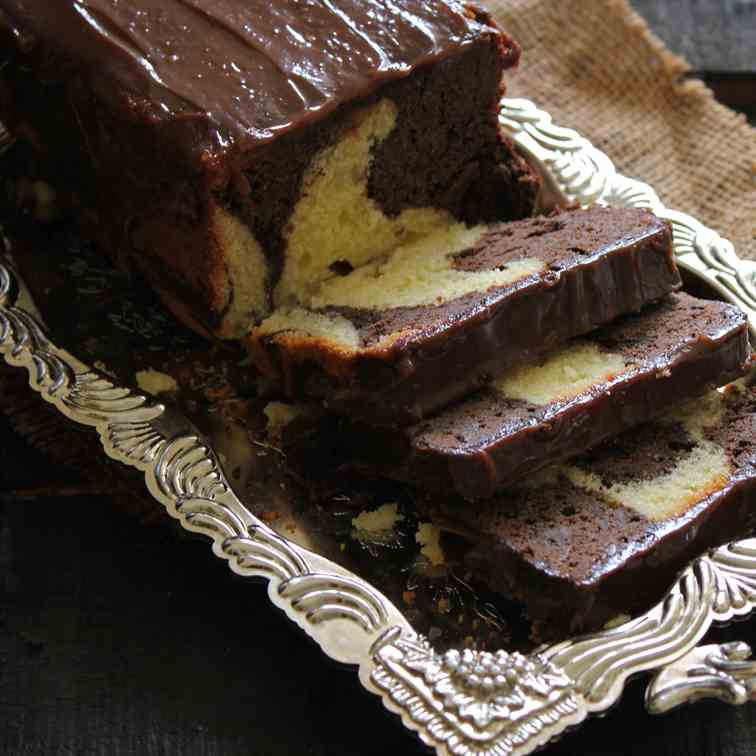 Chocolate and Vanilla Marble Loaf Cake