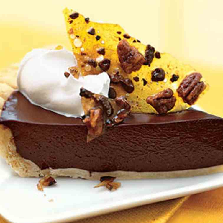 Dark Chocolate Pie with Cocoa Nib Praline