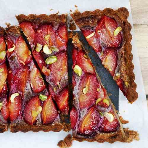 Plum Tart with Walnut Frangipane