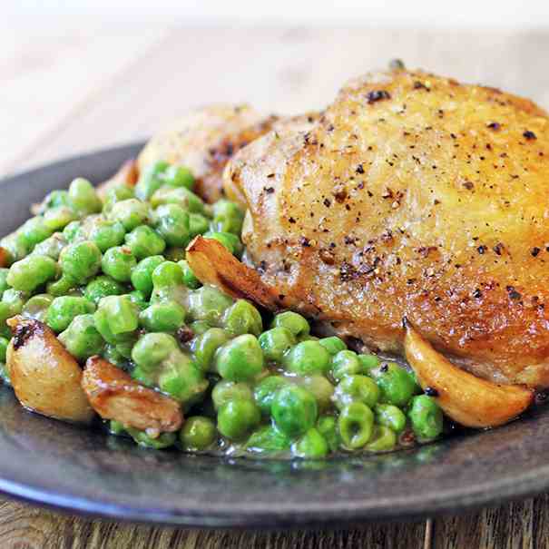 5 Ingredient Chicken, Garlic - Peas