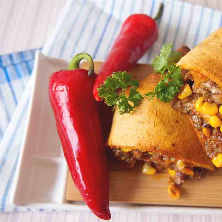 Crispy beef burritos