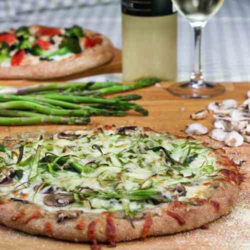 Shaved Asparagus and Mushroom Pizza