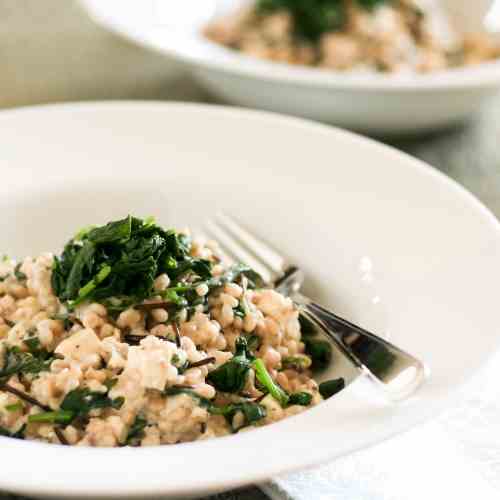 Creamy Spinach Barley Risotto