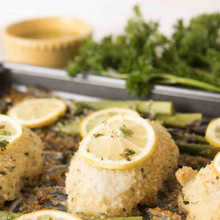 Lemon Parmesan Chicken and Asparagus