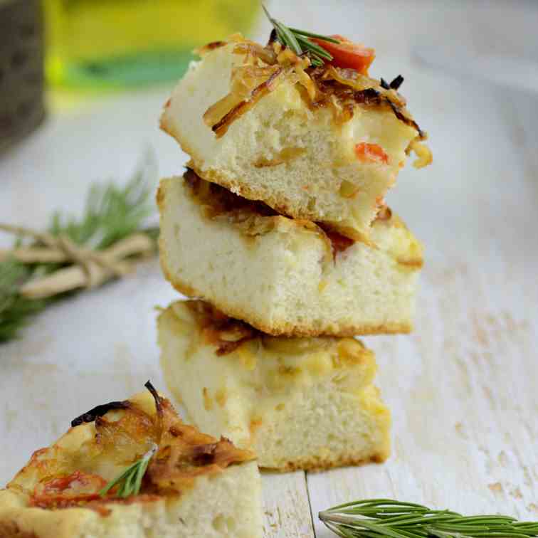 Caramelized onion foccacia