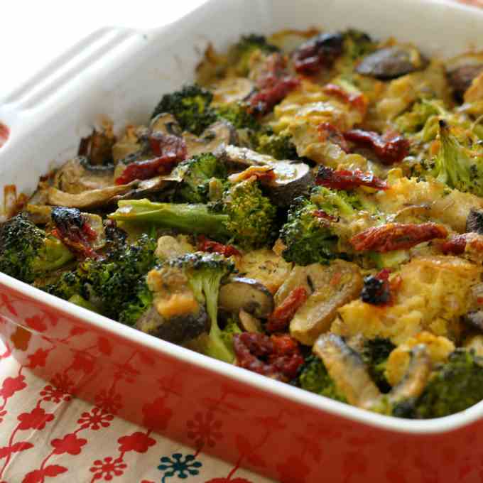 Creamy Broccoli Casserole with Mushrooms