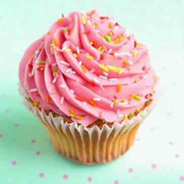 Pink Cupcakes With Raspberries