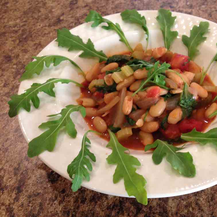 Casserole of Beans in Tomato Sauce