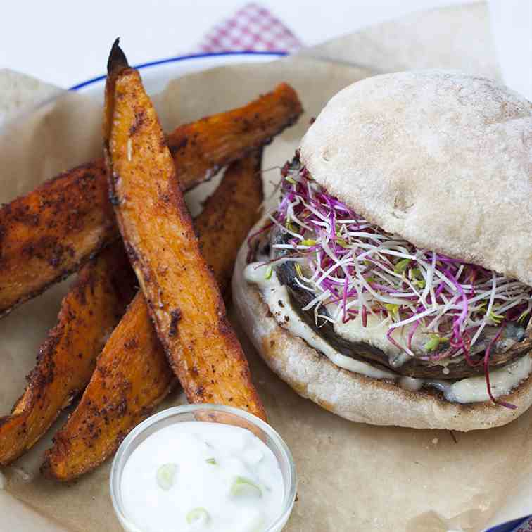 Vegetarian Portobello burger