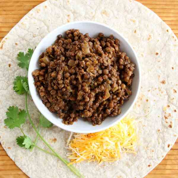 Triple Hatch Chile Lentil Tacos