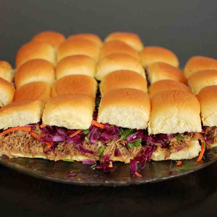 Pulled Pork Slides with Red Cabbage
