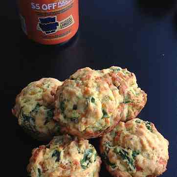 Spinach Cheddar Cheese Muffins