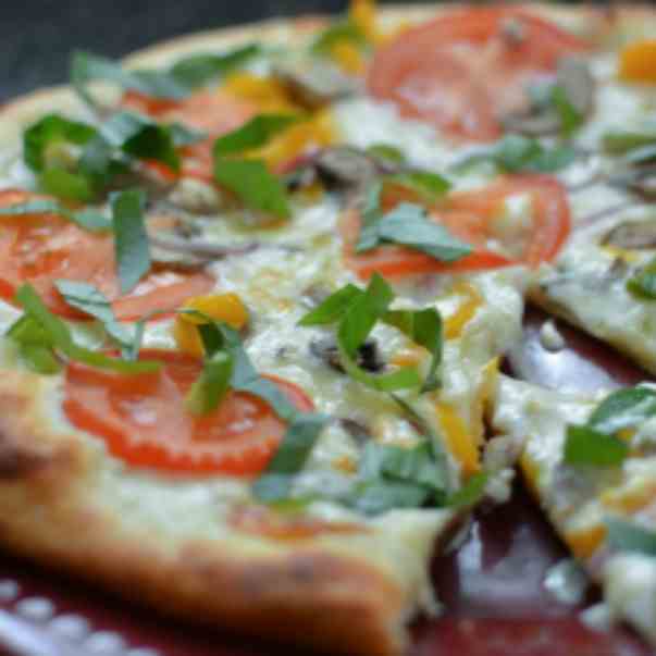 Alfredo Veggie Pizza