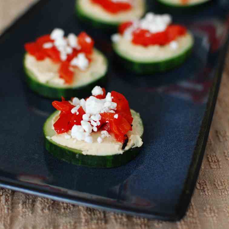 Cucumber Hummus Bites