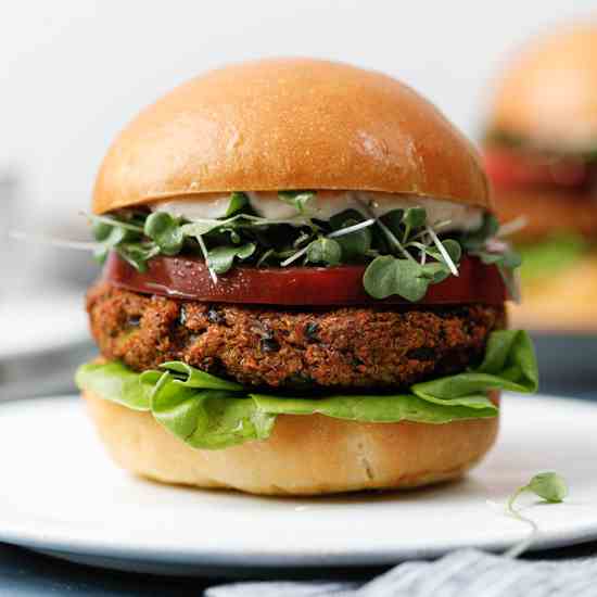 Edamame Mushroom Veggie Burger