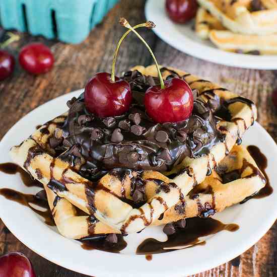 Cherry Chocolate Chip Waffles