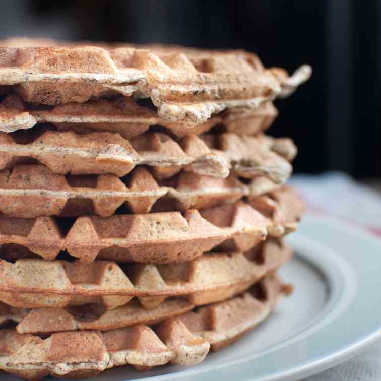 nutty whole grain power waffles